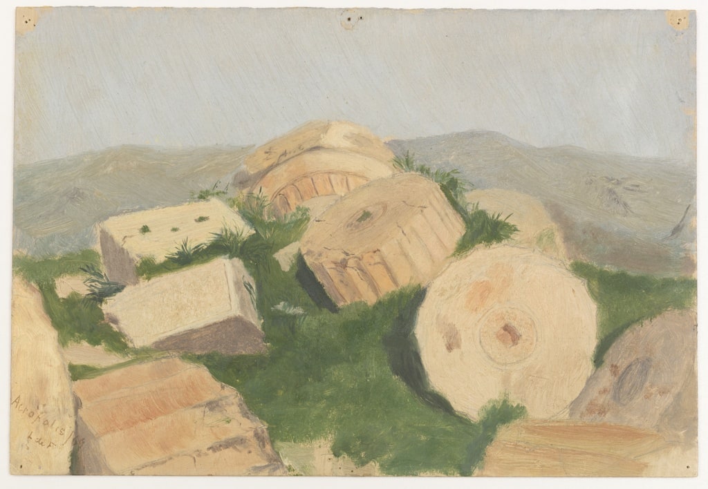 Painting, Broken Column, Parthenon, 1869