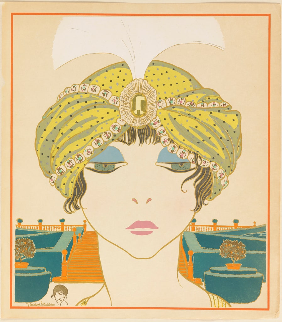 Book Illustration, Les choses de Paul Poiret vues par Georges Lepape (Items by Paul Poiret as seen by George Lepape), Woman in a Turban, plate 6, 1911