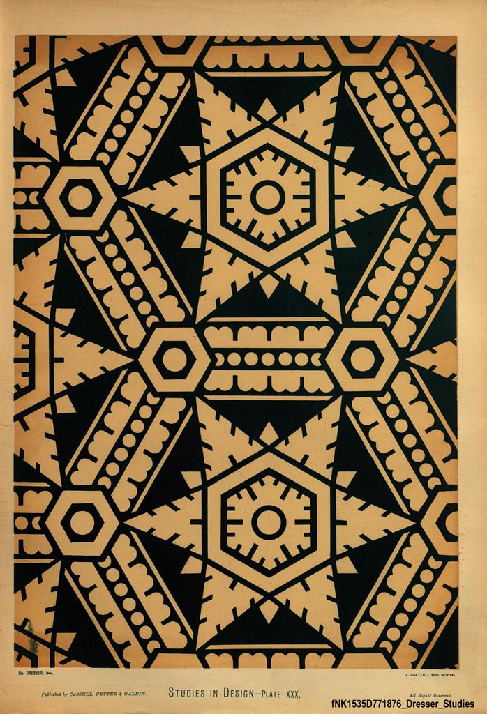 Book Illustration, Studies in Design, Ceiling Pattern, plate XXX, 1876