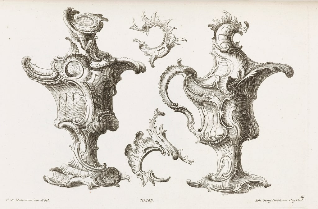 Print, Two Designs for Ewer-Shaped Ornaments, ca. 1750