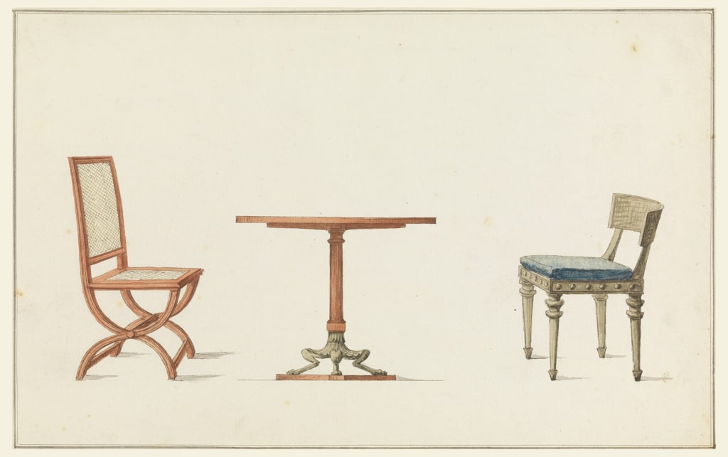 Drawing, Two Chairs and a Table, 1790