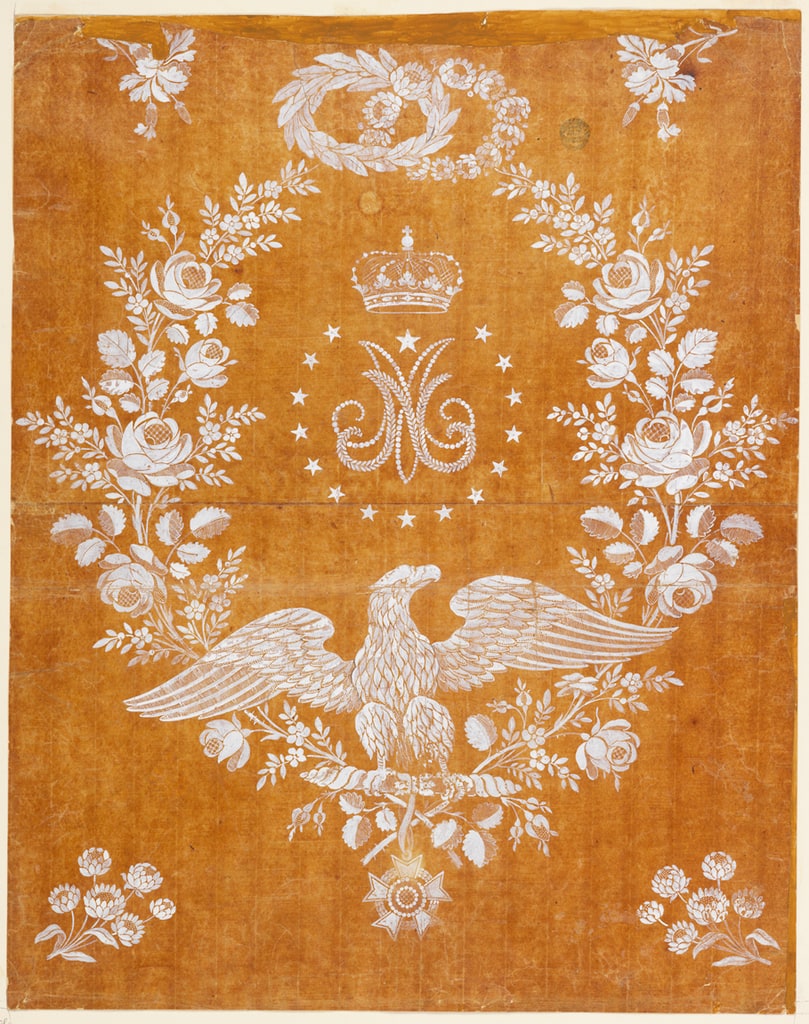 Drawing, Embroidery Design Commemorating the Marriage of Napoleon I and Marie-Louise of Austria, ca. 1810