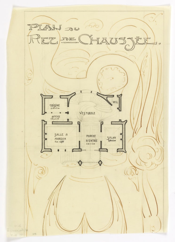 Drawing, Villa of M. Hemsy, St. Cloud, Plan du Rez de Chaussee, 1913