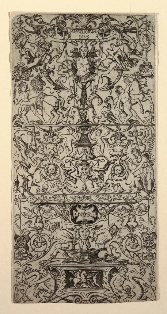 Print, Ornamental Panel with Mars, ca. 1460