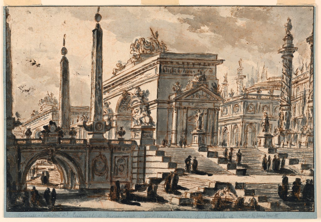 Drawing, Architectural Fantasy: Buildings, Monuments and Stairways, 1718–78