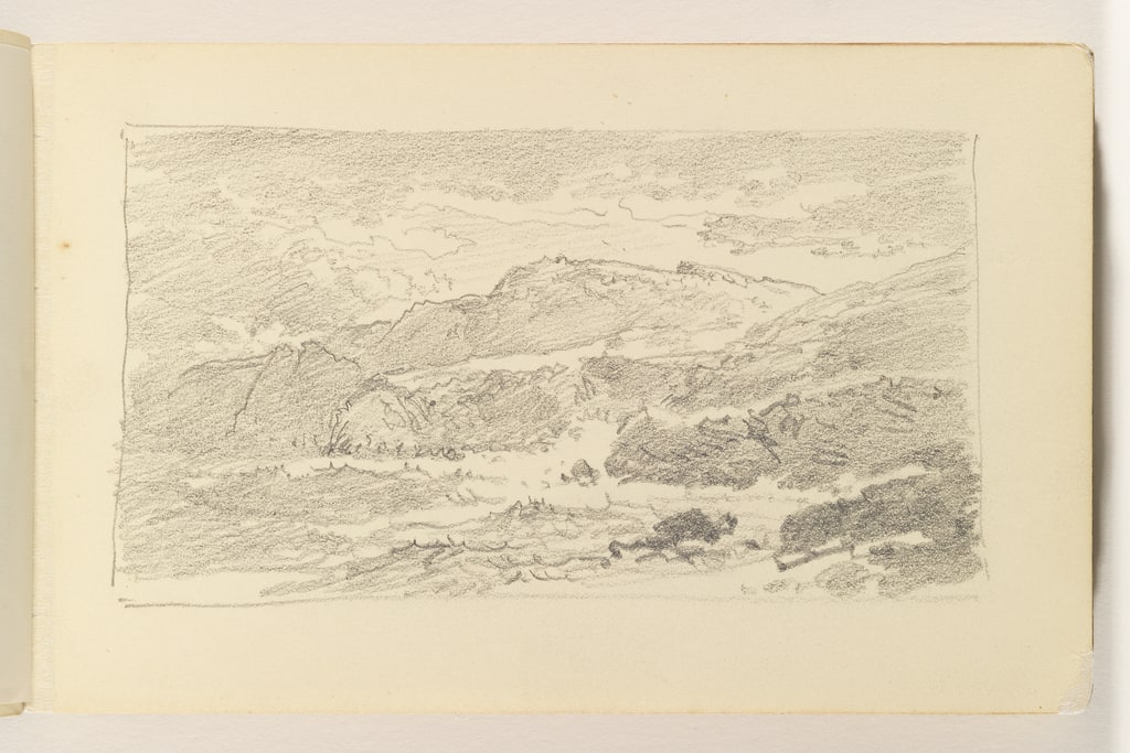 Sketchbook Folio, Rocky Shore with Breaking Waves, 1885–90
