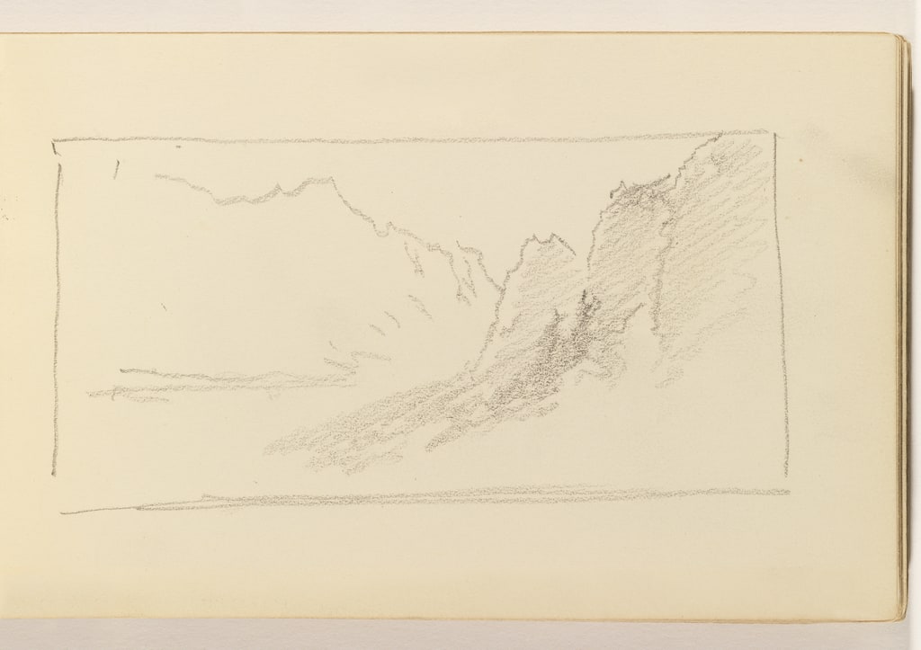 Sketchbook Folio, Unfinished Cliff Study, 1885–90