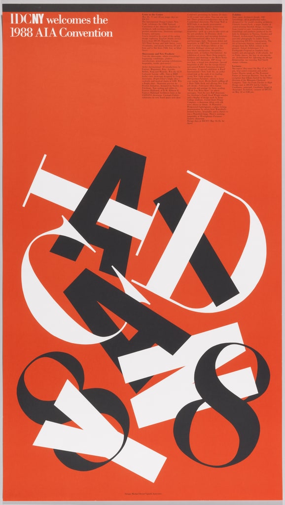 Poster, IDCNY Welcomes the 1988 AIA Convention, 1988