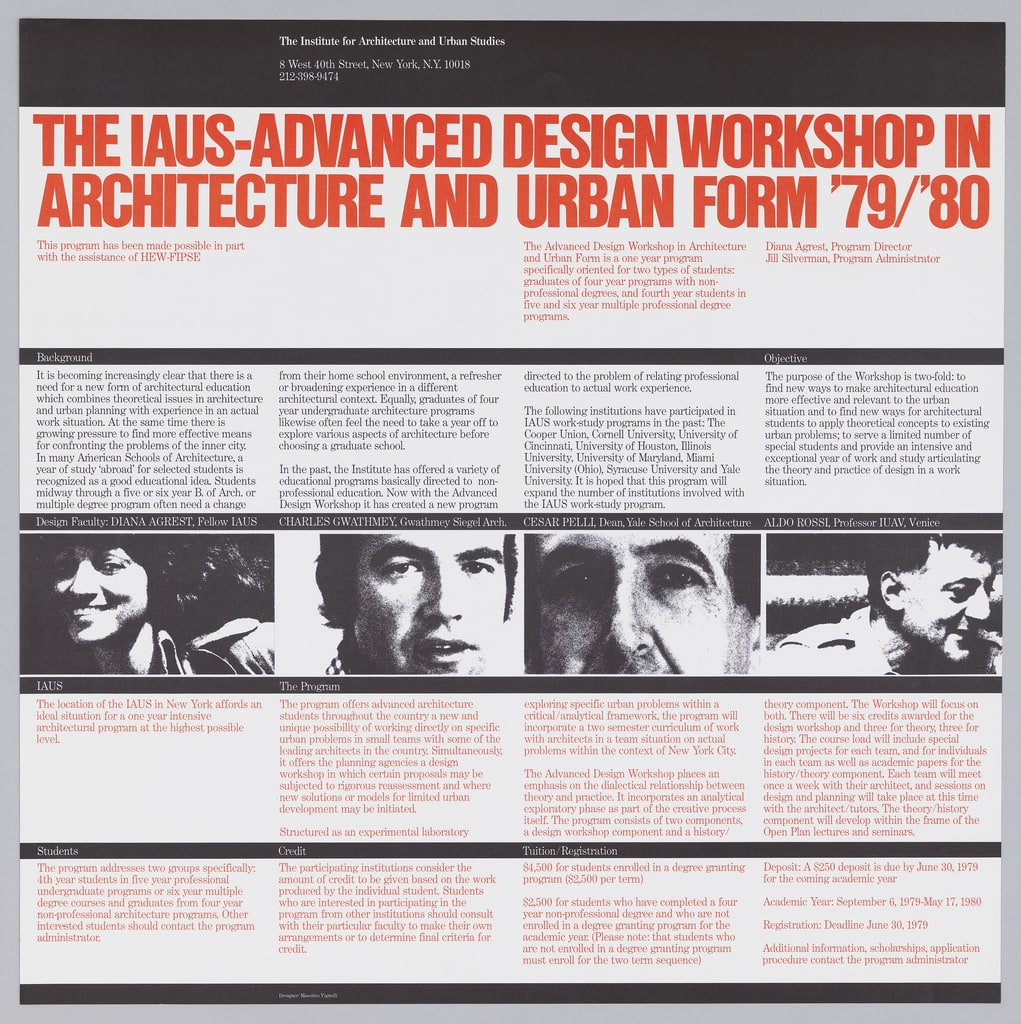 Poster, The IAUS Advanced Workshop, 1979–80