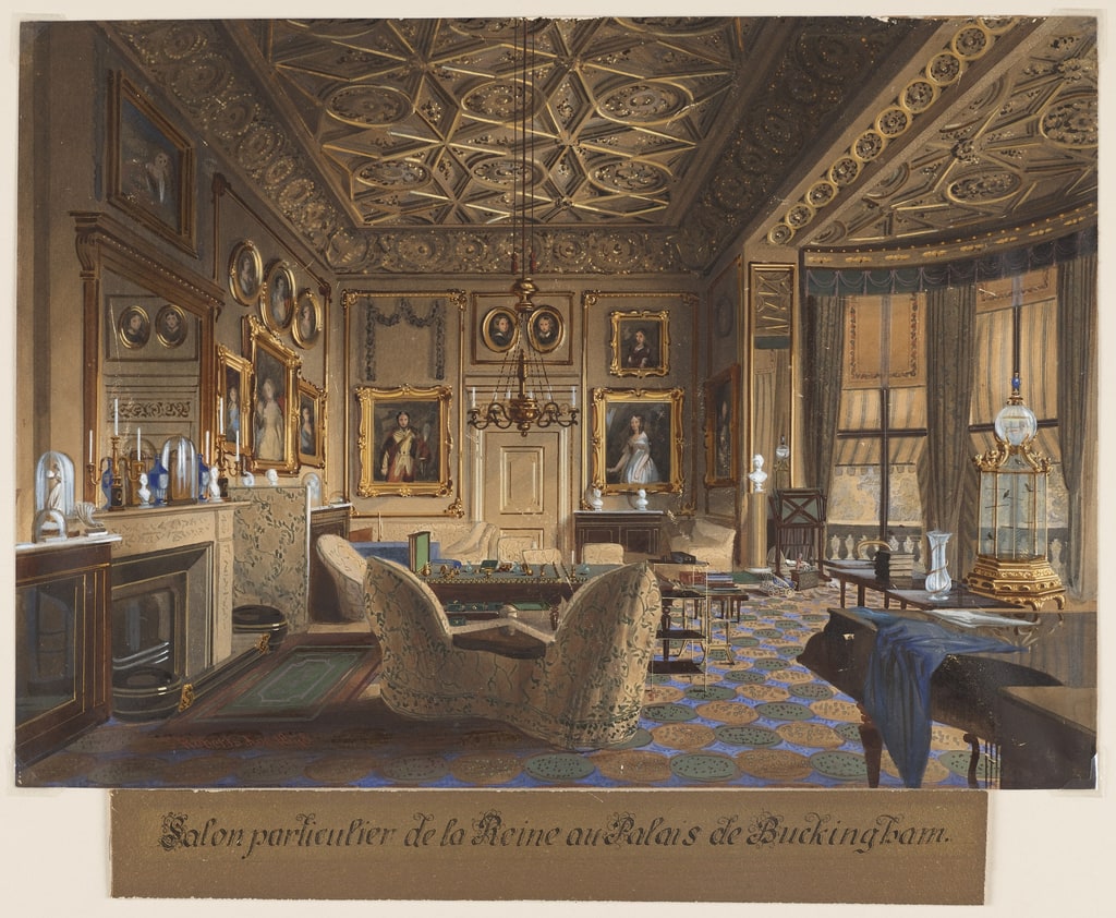 Drawing, Salon Particulier de la Reine au Palais de Buckingham. (The Queen's Sitting Room at Buckingham Palace), August 1848