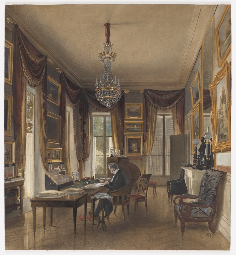 Drawing, The Study of King Louis-Philippe at Neuilly, 1845