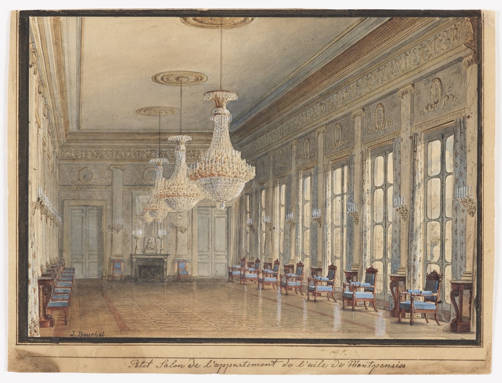 Drawing, The Salon in the Montpensier Wing, Palais Royal, ca. 1831