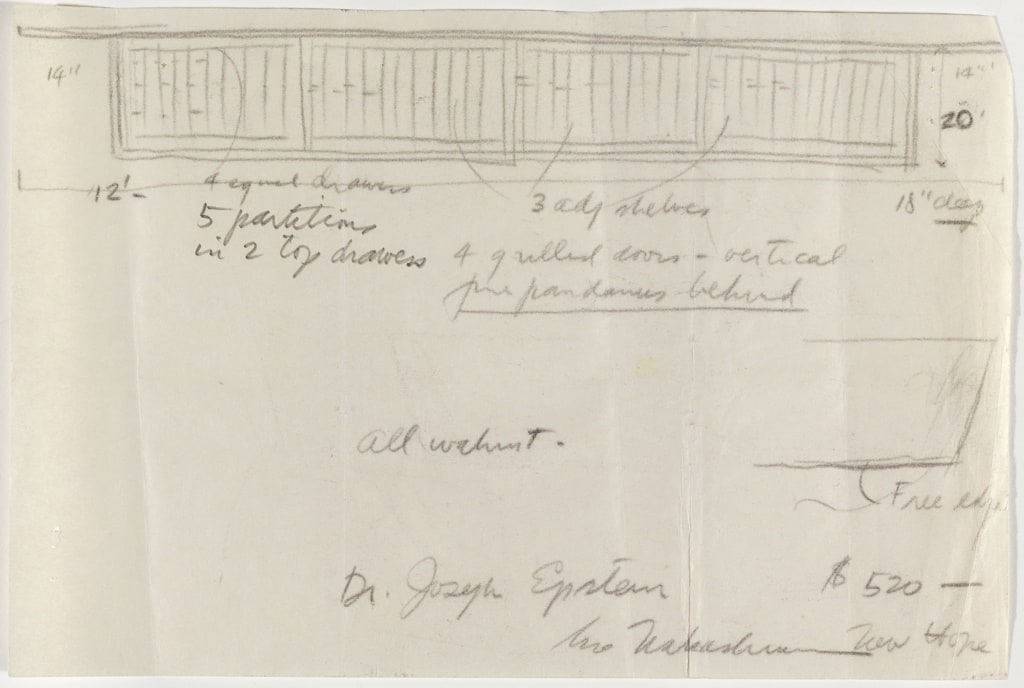 Drawing, Design for Sideboard, 1958