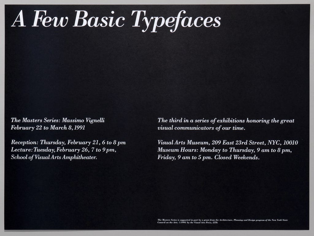 Poster, A Few Basic Typefaces, 1991