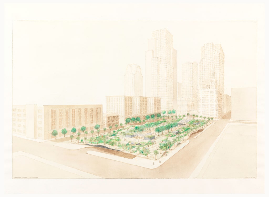 Drawing, Proposal for Pershing Square, Los Angeles, 1986