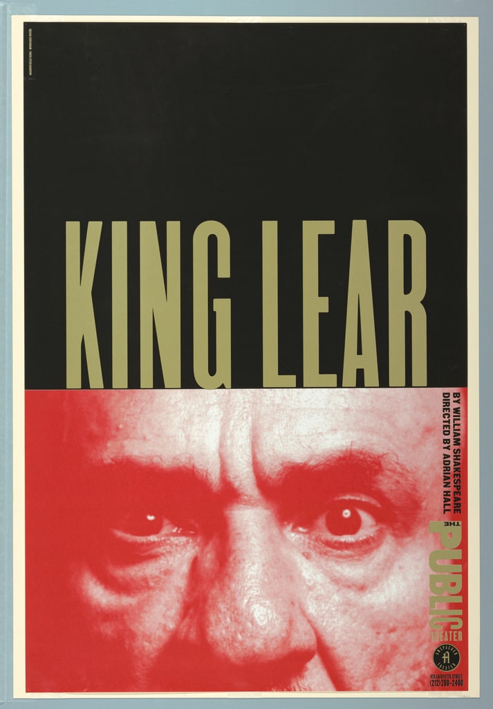 Poster, King Lear, New York Public Theater, 1995