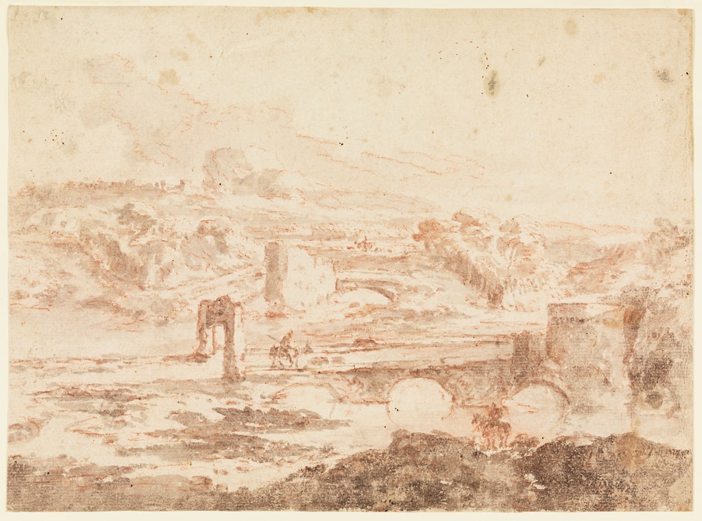 Drawing, Horsemen in a Landscape, 1740–50