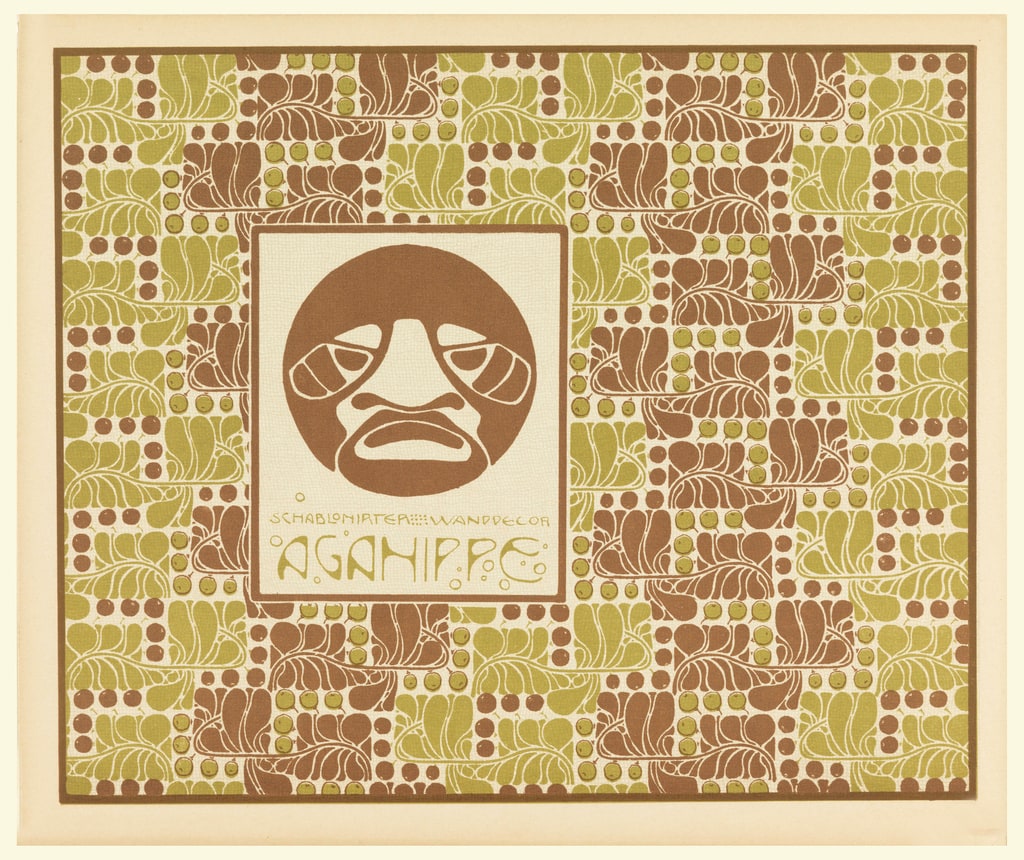 Print, Schablonierter Wanddecor Agahippe (Agahippe Stencilled Wall Decoration), plate 19, in Die Quelle: Flächen Schmuck (The Source: Ornament for Flat Surfaces), 1901
