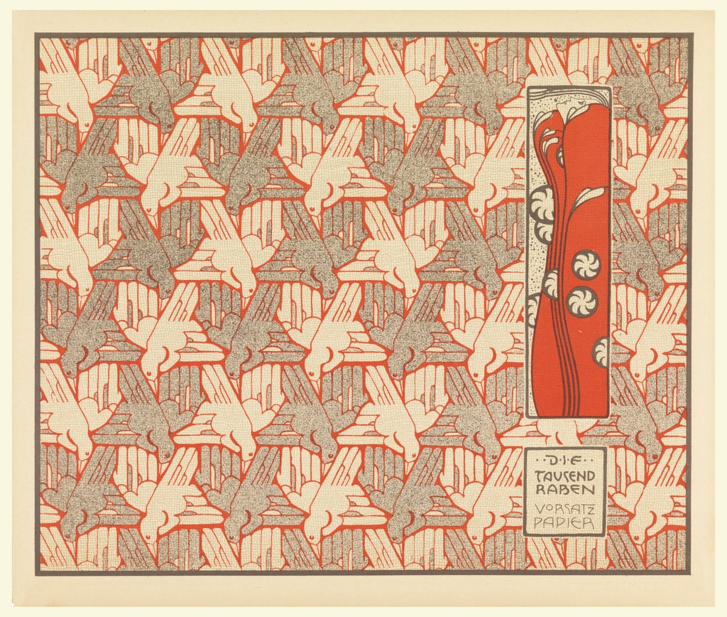Print, Die Tausend Raben Vorsatz Papier (A Thousand Ravens Book End Paper), plate 11, in Die Quelle: Flächen Schmuck (The Source: Ornament for Flat Surfaces), 1901