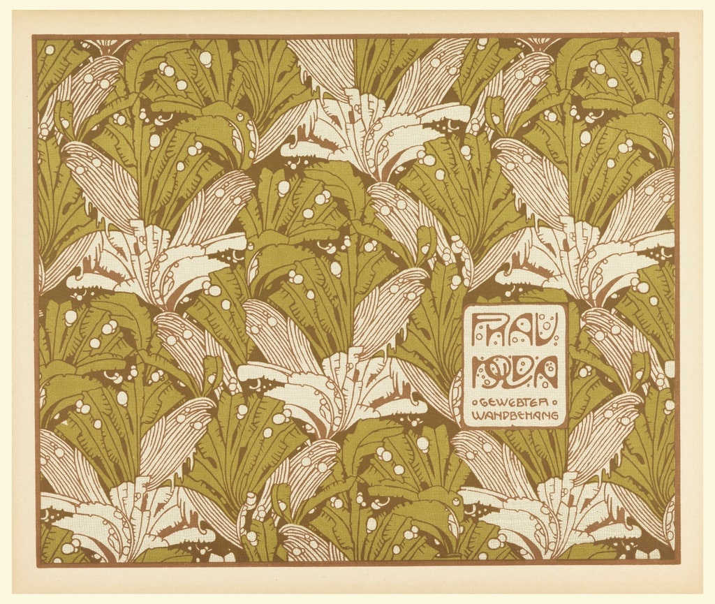 Print, Frau Nolda Gewebter Wandbehang (Madame Nolda, Woven Wall Hanging), plate 24, in Die Quelle: Flächen Schmuck (The Source: Ornament for Flat Surfaces), 1901