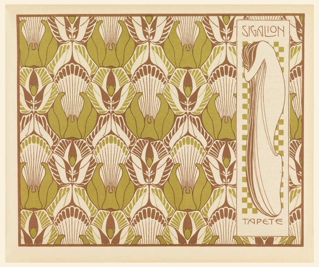 Print, Sigalion Tapete (Sigalion Wallpaper), plate 9, in Die Quelle: Flächen Schmuck (The Source: Ornament for Flat Surfaces), 1901