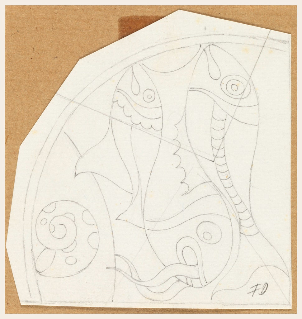 Drawing, Design for Plate with Fish and Shell, ca. 1923