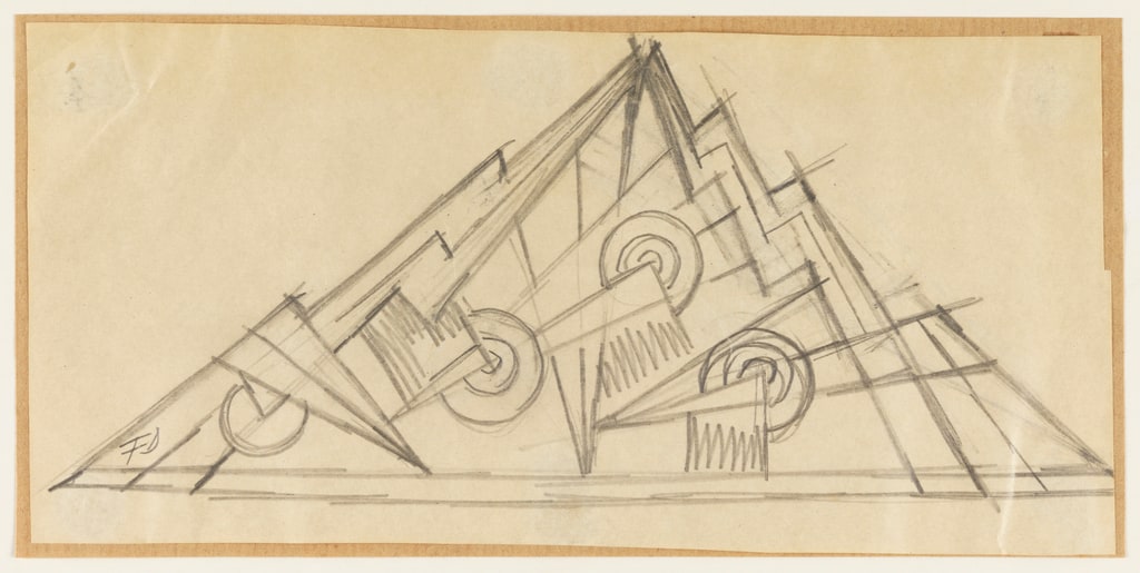 Drawing, Study for Painting:  Skyscrapers, ca. 1930