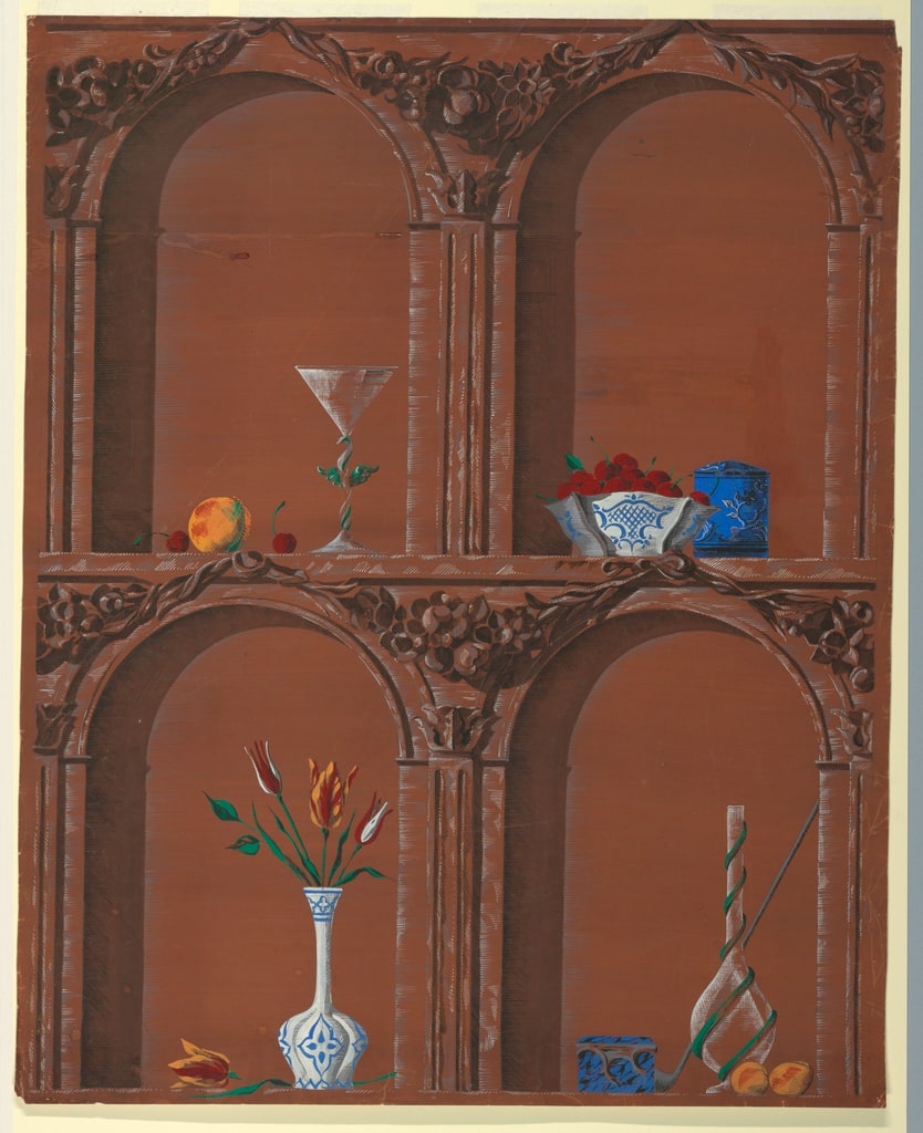 Drawing, Wallpaper design, ca. 1960