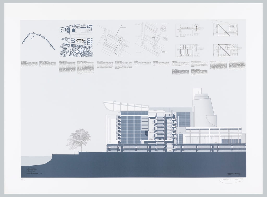 Print, Bibliothèque de France, Paris: Diagrams and Section, 1989