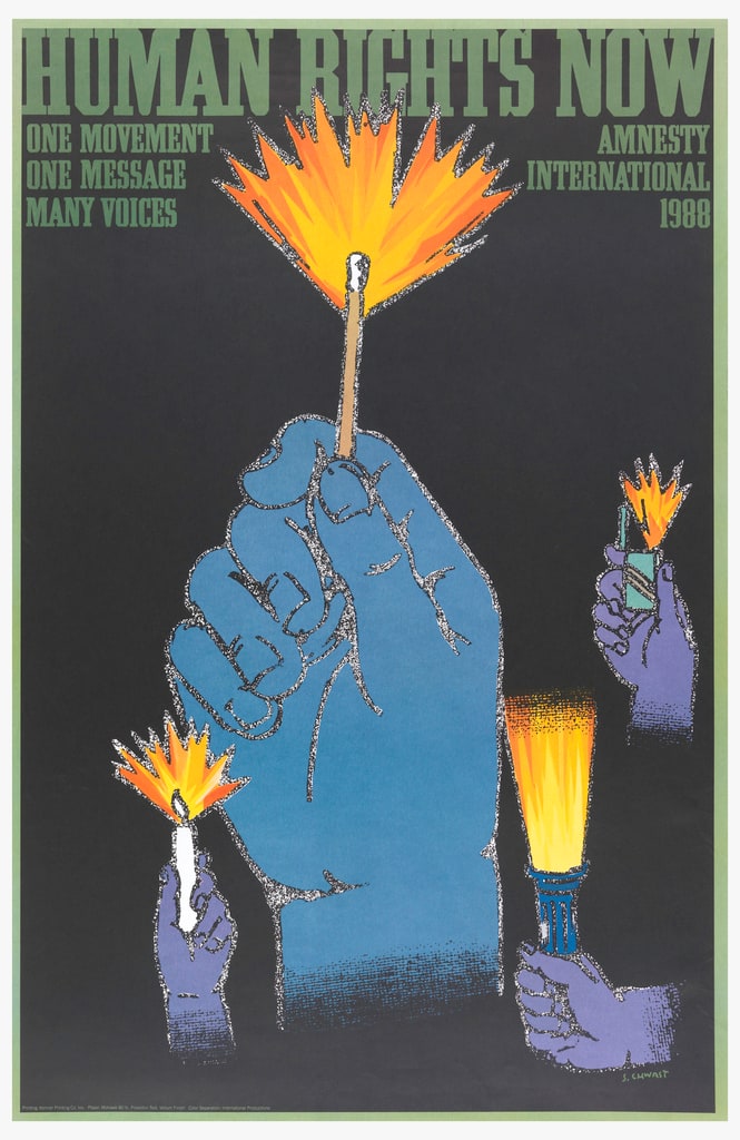 Poster, Human Rights Now, Amnesty International, 1988