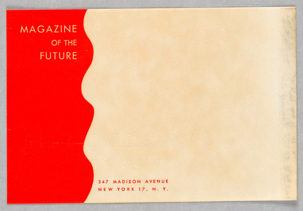 Sheet Of Stationery, Magazine of the Future