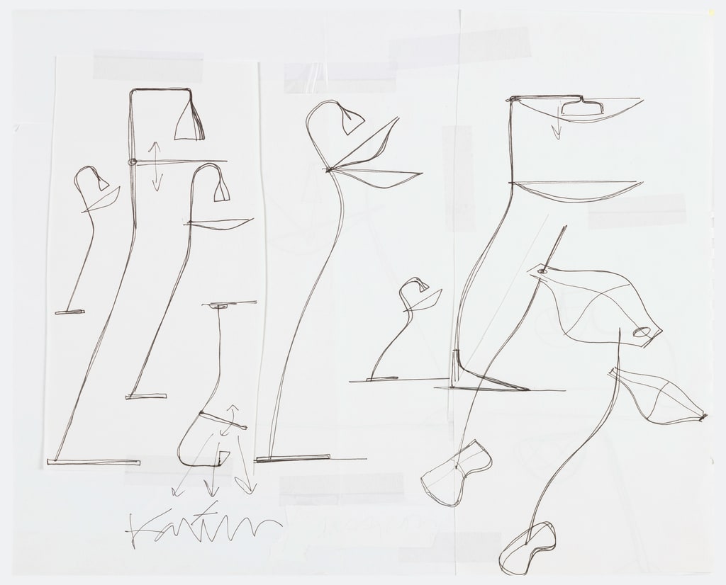 Drawing, Nine Floor Lamp Designs, for Kovacs Lighting, USA, 1999