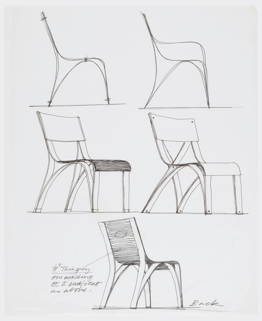 Drawing, Five Chair Designs, for Plycraft, n.d.
