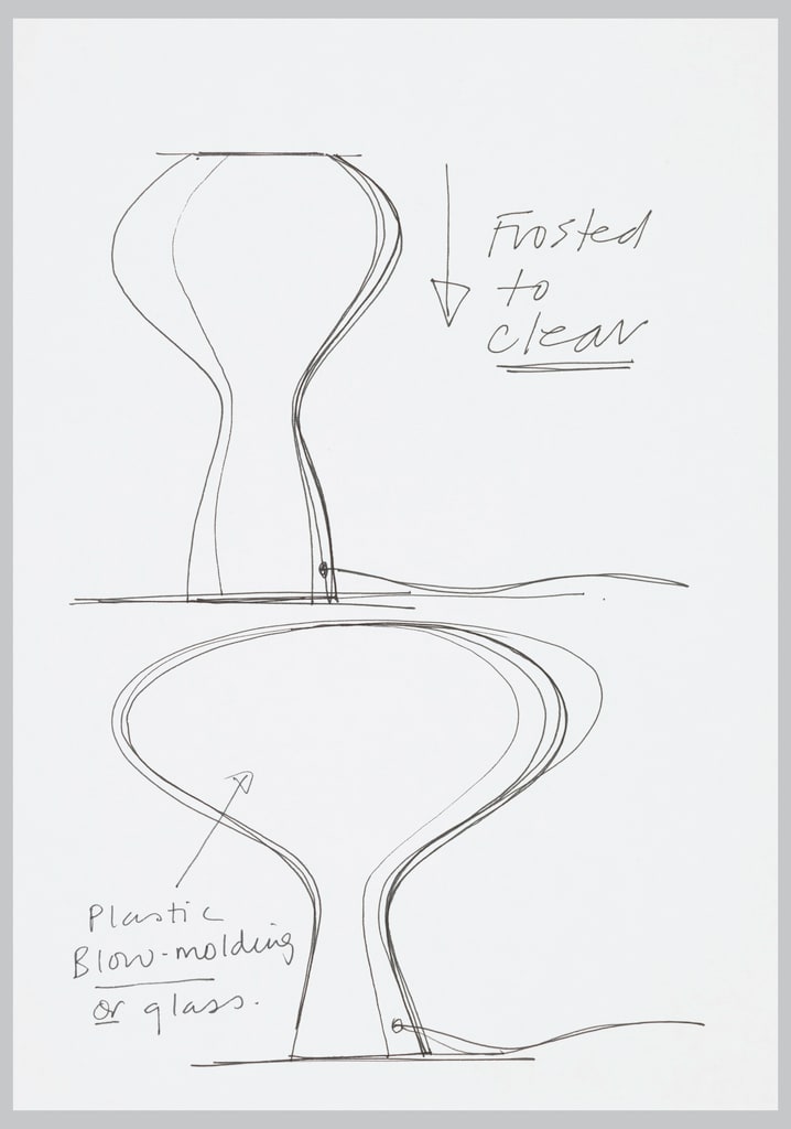 Drawing, Two Table Lamp Designs, for Artemide, 1998