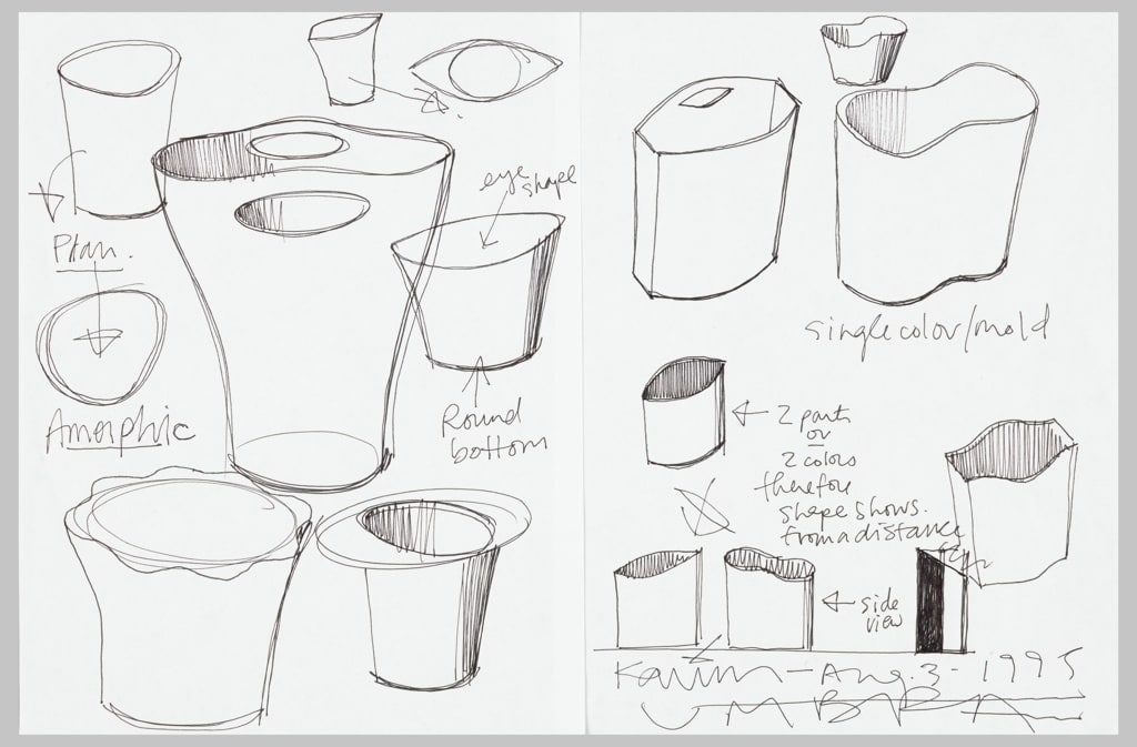 Drawing, Designs for "Garbo" Waste Can and Variant Waste Cans, for Umbra, 1995