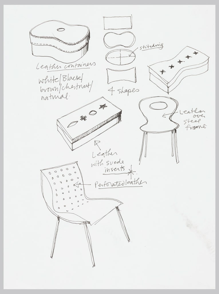Drawing, Designs for Leather Container and Two Leather Chairs, for Plycraft, n.d.