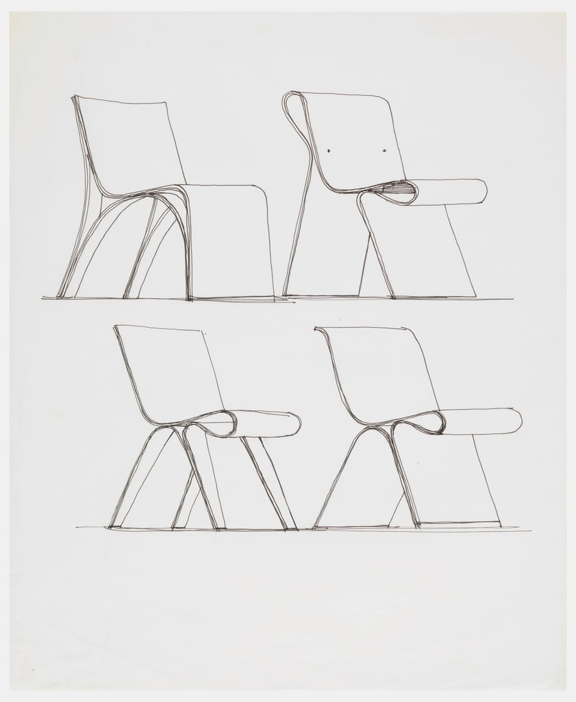 Drawing, Four Chair Designs, for Plycraft, n.d.