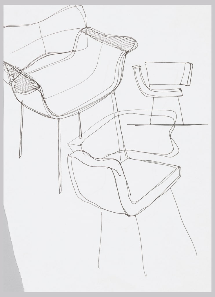 Drawing, Three Chair Designs, for IDEE Japan; Verso:  Chair Design, for IDEE Japan, before 1997