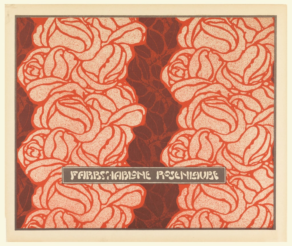 Print, Farbschablone Rosenlaube (Rose Bower Color Stencil, plate 6, in Die Quelle: Flächen Schmuck (The Source: Ornament for Flat Surfaces), 1901