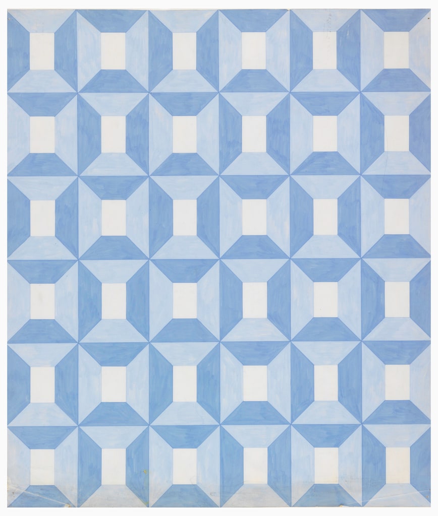 Drawing, Pattern of receding squares, 1950–70
