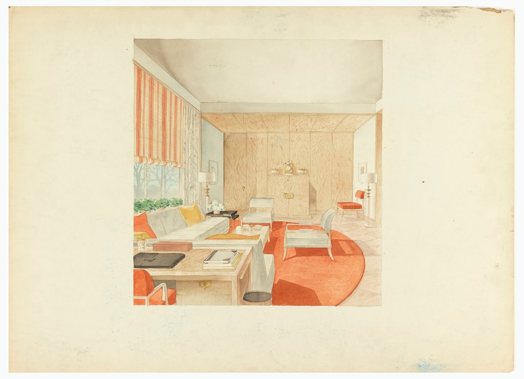 Drawing, Home Office Interior, 1950–70