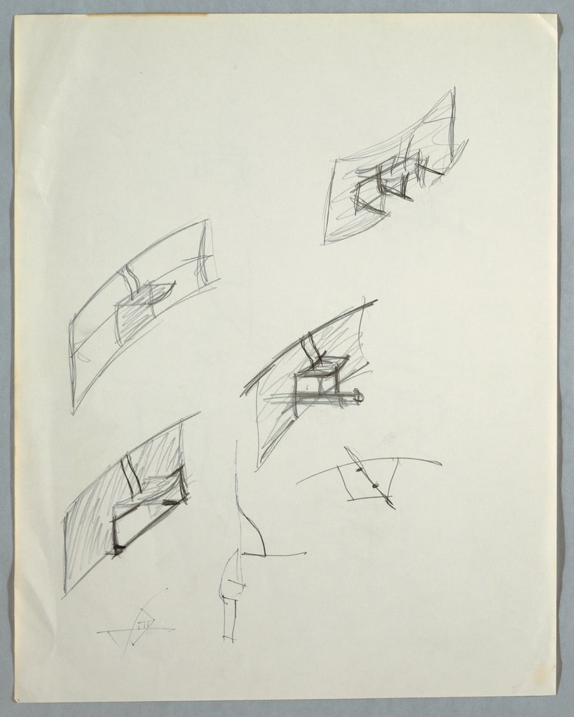 Drawing, Six initial concept studi, n.d.