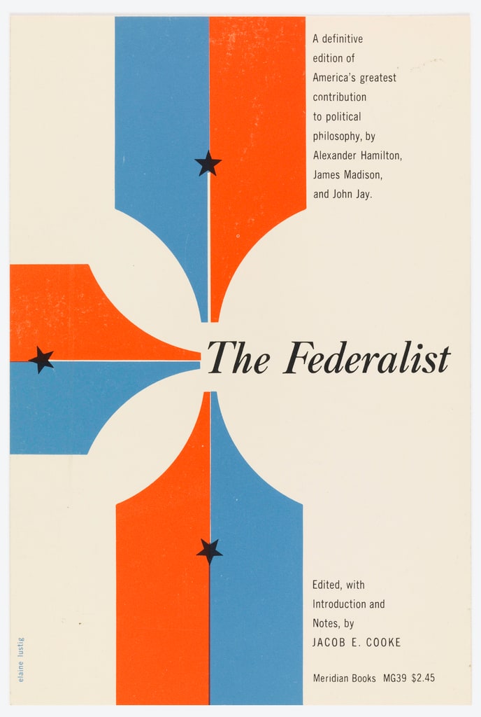 Book Cover, The Federalist, by Jacob E. Cooke, ca. 1961
