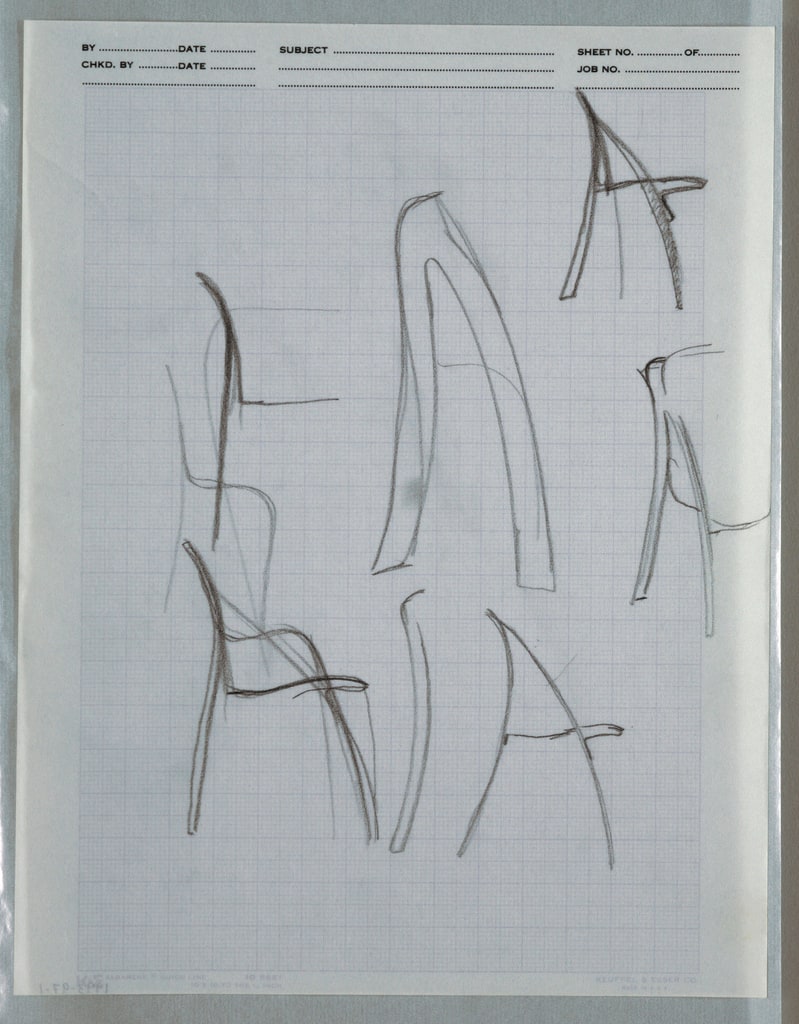 Drawing, Multiple "Unfolding" chai, ca. 1982