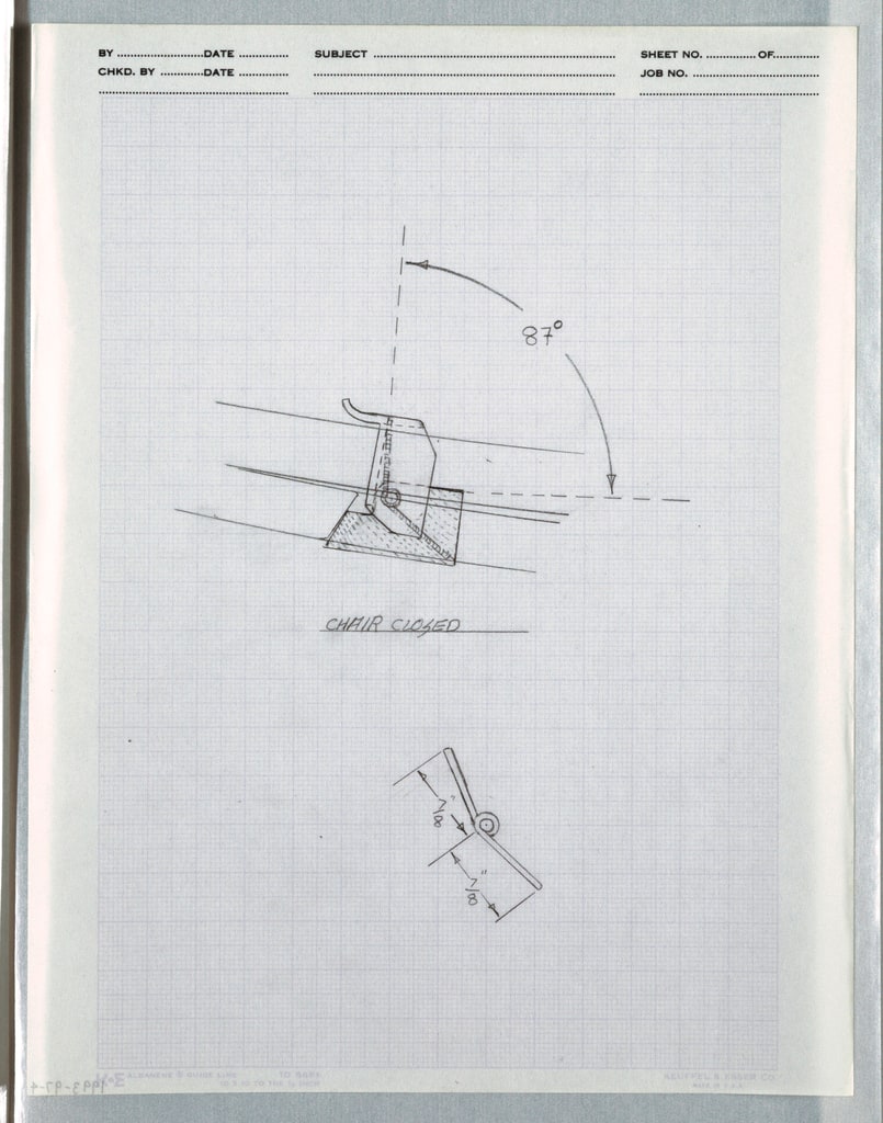 Drawing, One view of bracket for ", ca. 1982