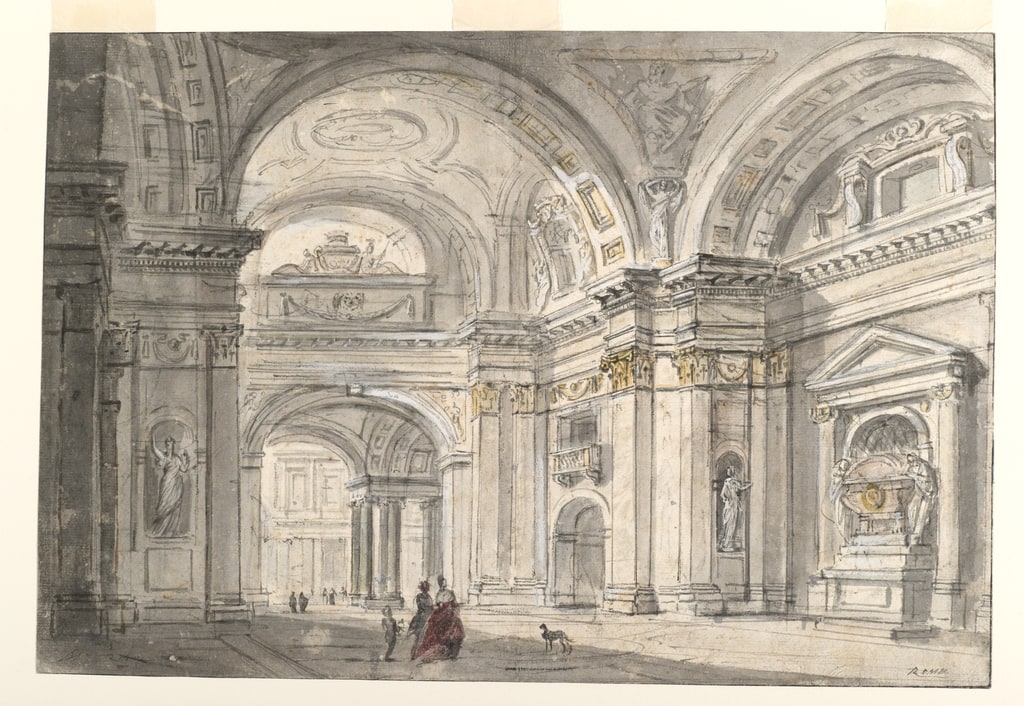 Drawing, View of Church Interior, 1742–46