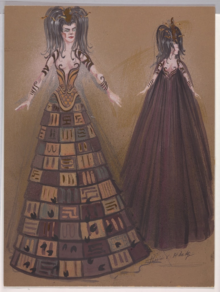 Drawing, Costume Design:  Ariadne, for Harkness Ballet