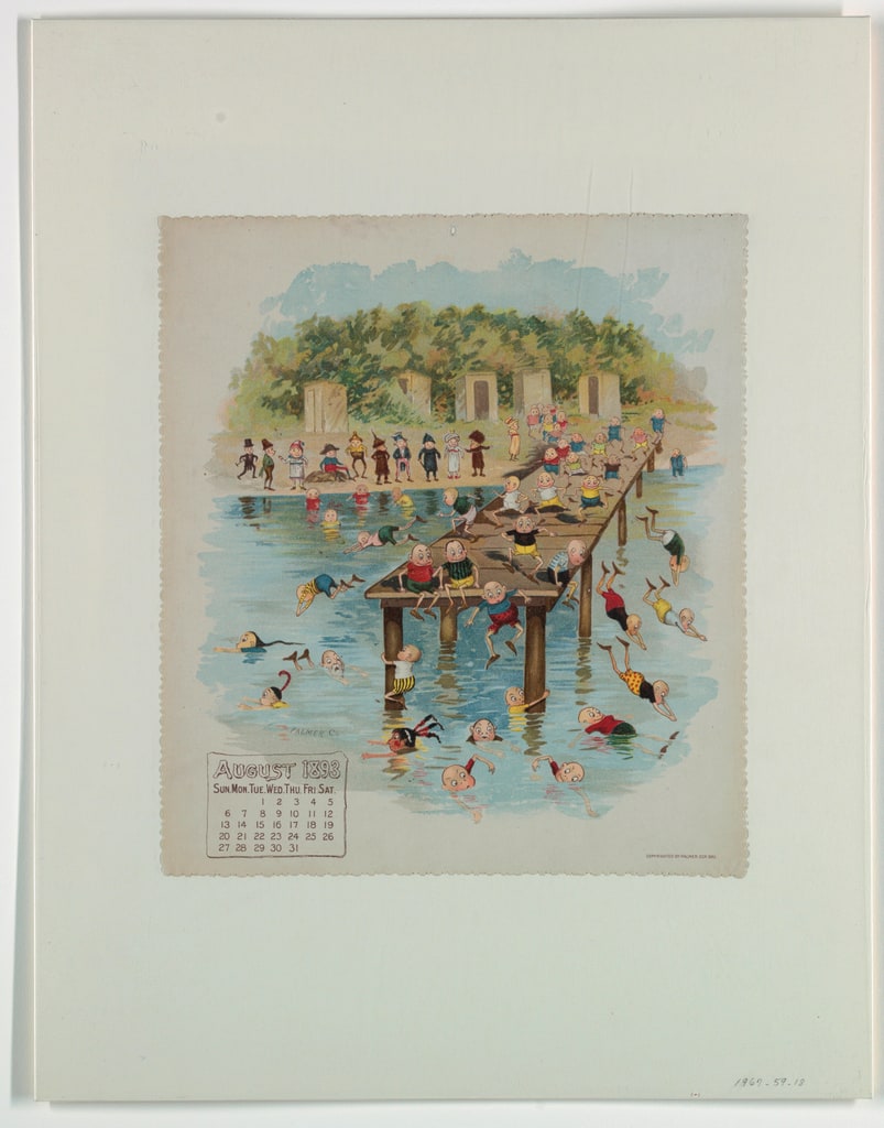 Print, Calendar page, August 1893, 1892