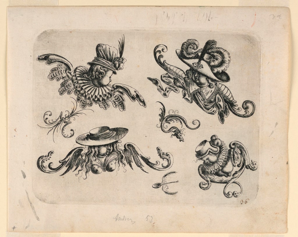 Print, Ornamental composition for Neuw Grotteschenbuch (pl. 36), 1610