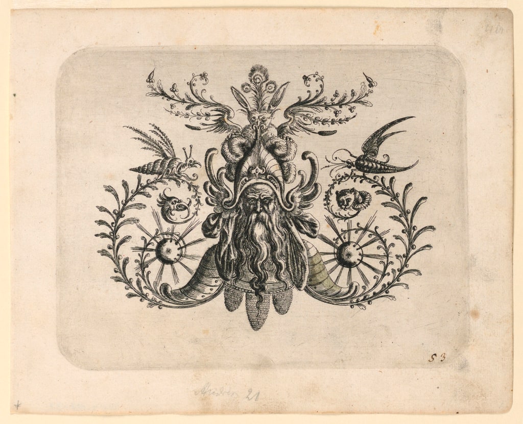 Print, Ornamental composition for Neuw Grotteschenbuch (pl. 55), 1610